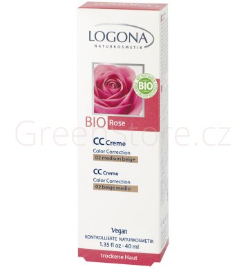 Přírodní CC Krém Bio Růže No.02 středně béžová 40ml Logona