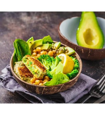 Dárková Sada 4 ks kokosových misek se 4 lžícemi a lufa