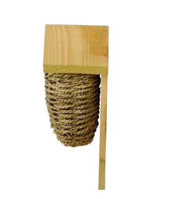 Ptačí budka z mořské trávy s dřevěnou stříškou Esschert Design 3