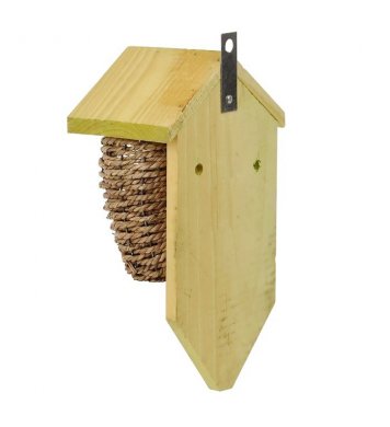 Ptačí budka z mořské trávy s dřevěnou stříškou Esschert Design 2