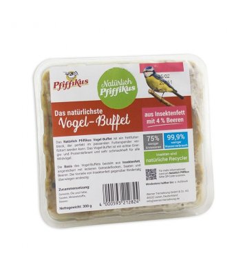 Ptačí koláč s hmyzím tukem a bobulemi 300g Pfiffikus