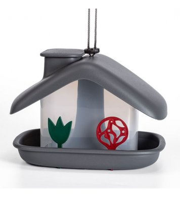 Ptačí krmítko Domek - antracit Plastia