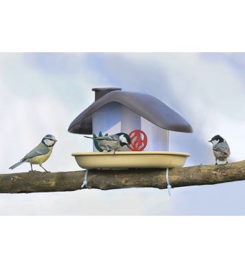 české Ptačí krmítko Domek - hnědé Plastia