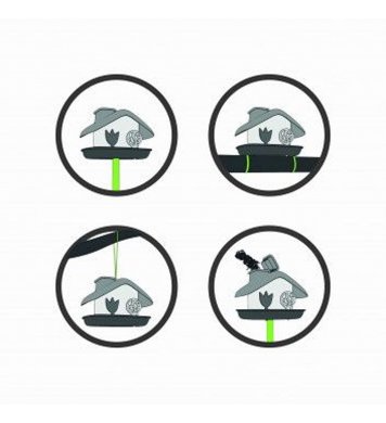 uchycení Ptačí krmítko Domek - hnědé Plastia