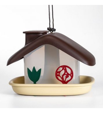 Ptačí krmítko Domek - hnědé Plastia