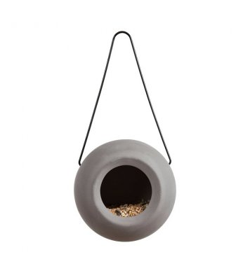 Ptačí keramické krmítko Lisa - Šedá pro ptáky