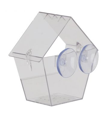 Ptačí krmítko na okno domek - transparentní Esschert Design 2