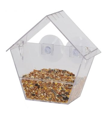 Ptačí krmítko na okno domek - transparentní Esschert Design 3