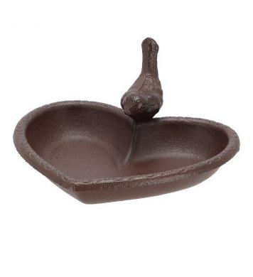 Ptačí litinové pítko Srdce 17x15x8cm Esschert Design