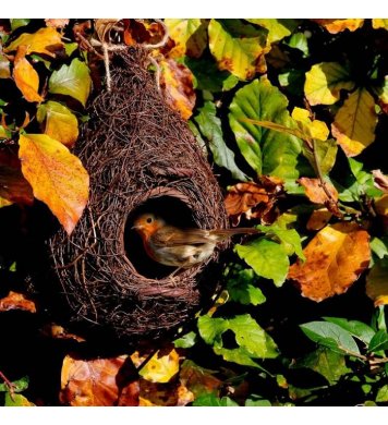 Přírodní ptačí polobudka pro malé ptáky