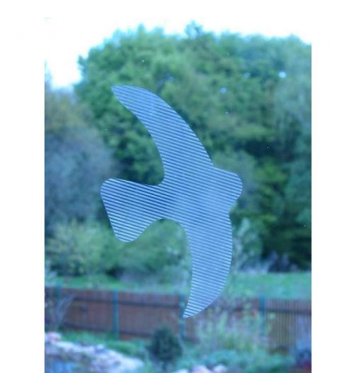 Ptačí siluety na sklo 9ks - bílé s průhlednými pruhy