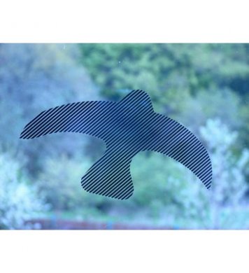 Ptačí siluety na sklo 9ks - černé s průhlednými pruhy