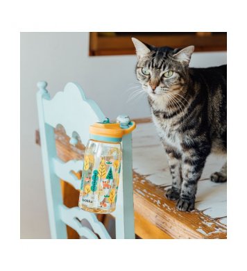 Quokka Dětská tritanová láhev s pítkem 580ml - liška