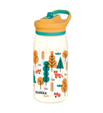 Quokka Dětská tritanová láhev s pítkem 580ml - liška