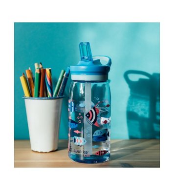 Quokka Dětská tritanová láhev s pítkem 580ml - moře