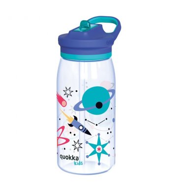 Quokka Dětská tritanová láhev s pítkem 580ml - vesmír