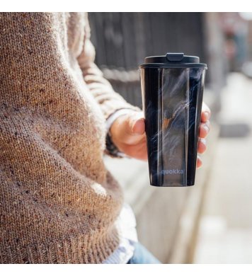 Quokka Dvoustěnný hrnek na kávu 450ml - dark stone