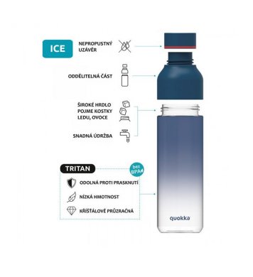 Quokka Dětská tritanová láhev Ice 430ml - květiny 3