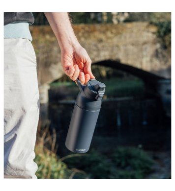 Quokka Nerezová láhev s pítkem Tide 700ml - černá