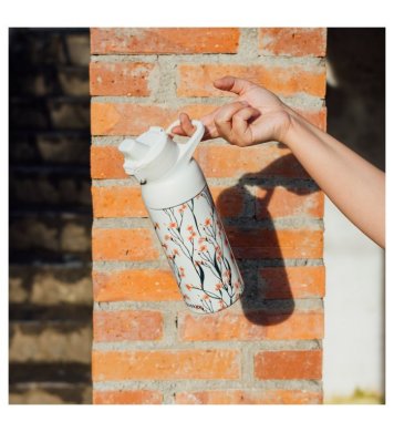 Quokka Nerezová láhev s pítkem Tide 700ml - wild flowers