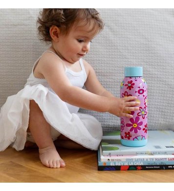 Nerezová láhev pro děti kytičky