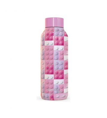 Quokka Nerezová láhev Solid Kids 510ml - pink bricks