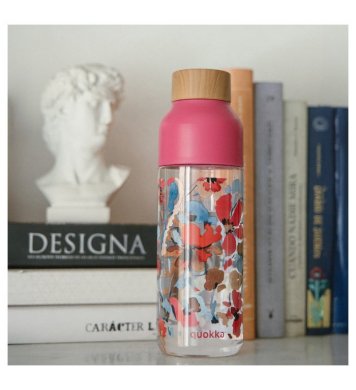 Quokka Tritanová láhev s pítkem Swift 785ml - red flowers