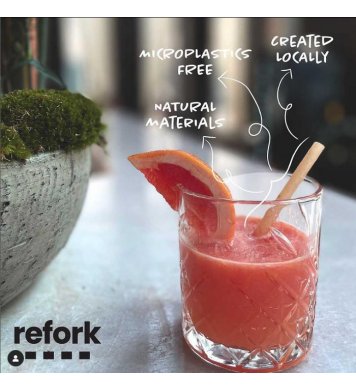 Refork jednorázové jumbo černé brčko