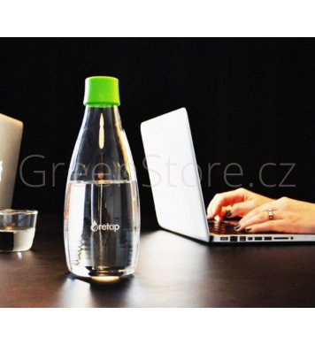 Designová skleněná láhev na vodu ReTap s doživotní zárukou