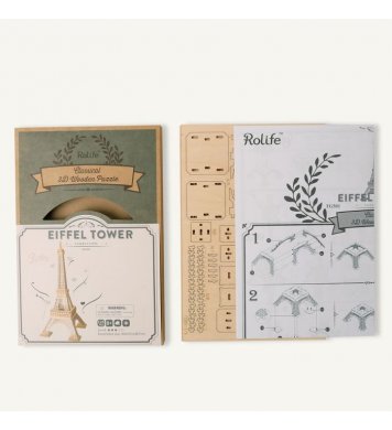 Dřevěné 3D puzzle s plánkem pro sestavení