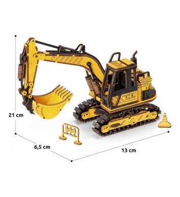 RoboTime Dřevěné 3D puzzle Bagr