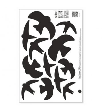 Samolepky na sklo proti ptákům 12ks - černé siluety