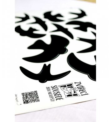 archy papíry Samolepky na sklo proti ptákům 12ks - černé siluety