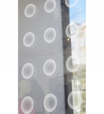 Bílé kolečka Samolepky na sklo proti ptákům 54ks