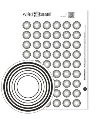 Samolepky na sklo proti ptákům 54ks - černé kruhy