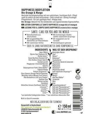 Sante Happiness Tělové mléko Bio Pomeranč Mango 150ml