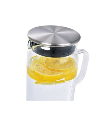 Designová skleněný karafa s nerezovým víčkem