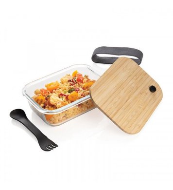 XD Design Skleněný svačinový box s příborem 750ml 2