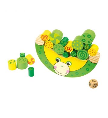 Small Foot Dřevěná motorická hra balancující žába