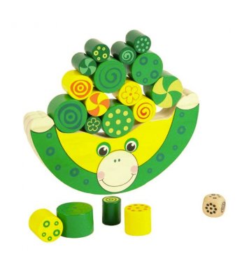 Small Foot Dřevěná motorická hra balancující žába