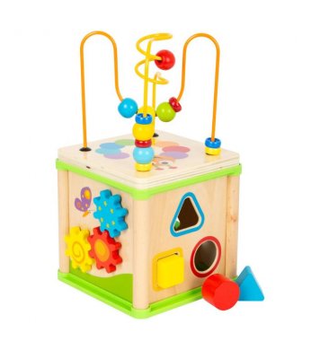 Small Foot Dřevěná motorická kostka louka