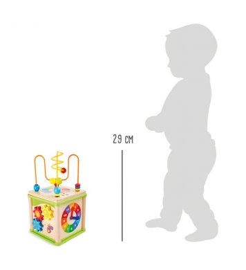 Small Foot Dřevěná motorická kostka louka
