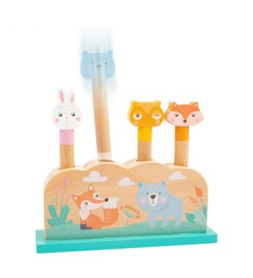 Small Foot Dřevěná vystřelovací hra zvířátka