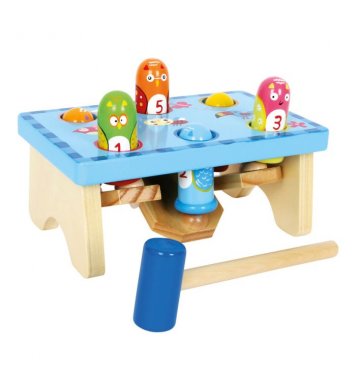 Small Foot Dřevěná hra zatloukej ptáka