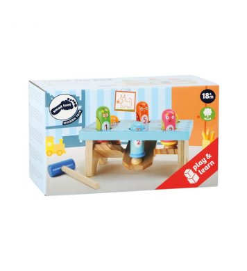 Small Foot Dřevěná hra zatloukej ptáka