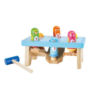 Small Foot Dřevěná hra zatloukej ptáka