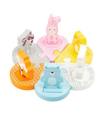 Small Foot Dřevěné vkládací puzzle zvířátka