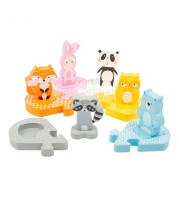 Small Foot Dřevěné vkládací puzzle zvířátka