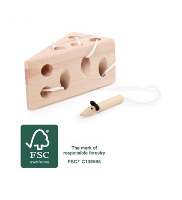 Small Foot Hra na provlékání - Sýr přírodní s myší