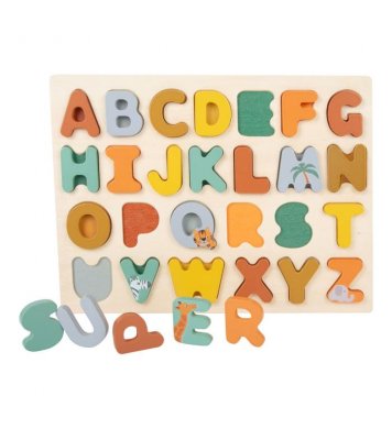 Small Foot Vkládací puzzle Safari abeceda